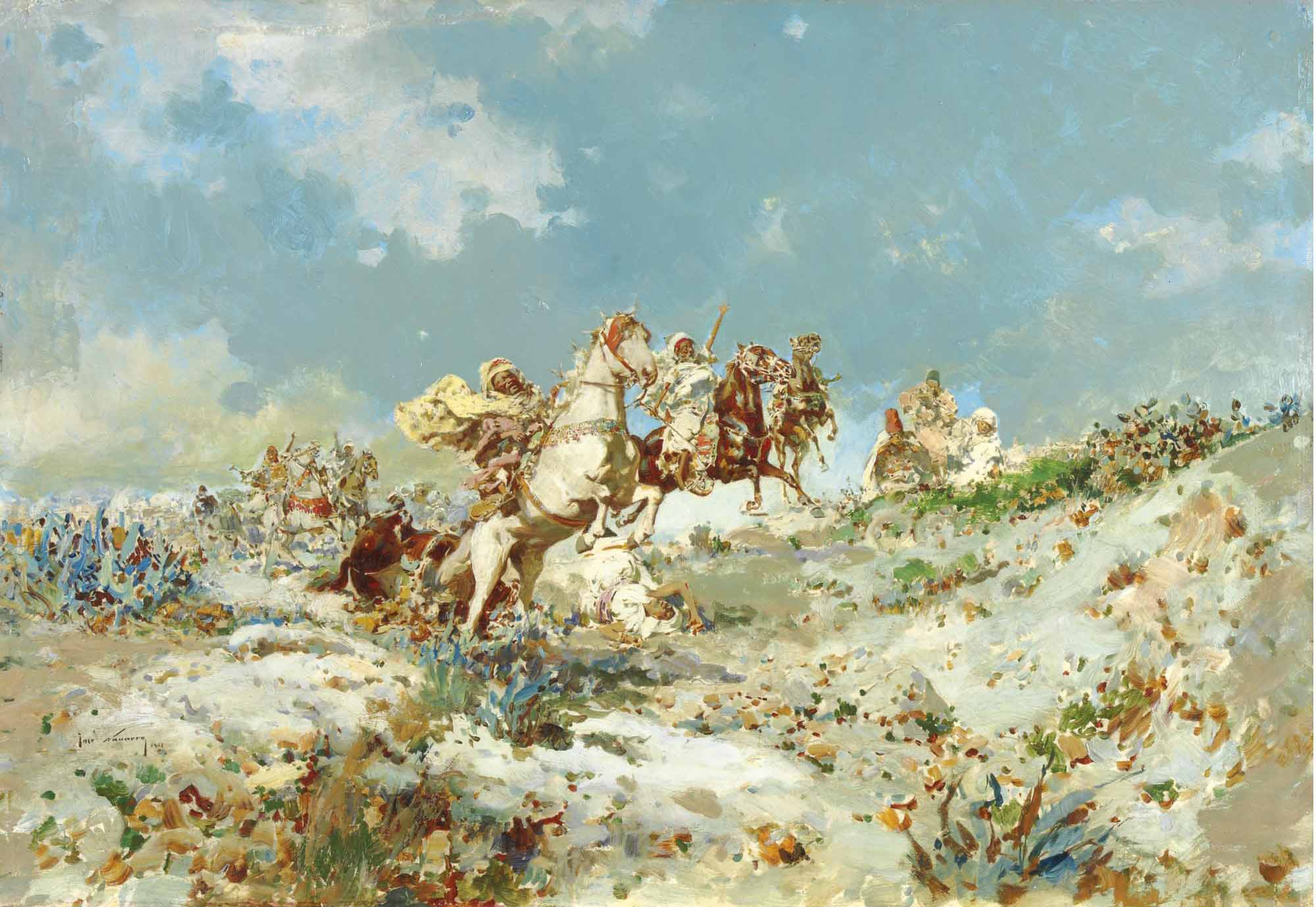 Jose Aparicio Inglada Arabs on horseback